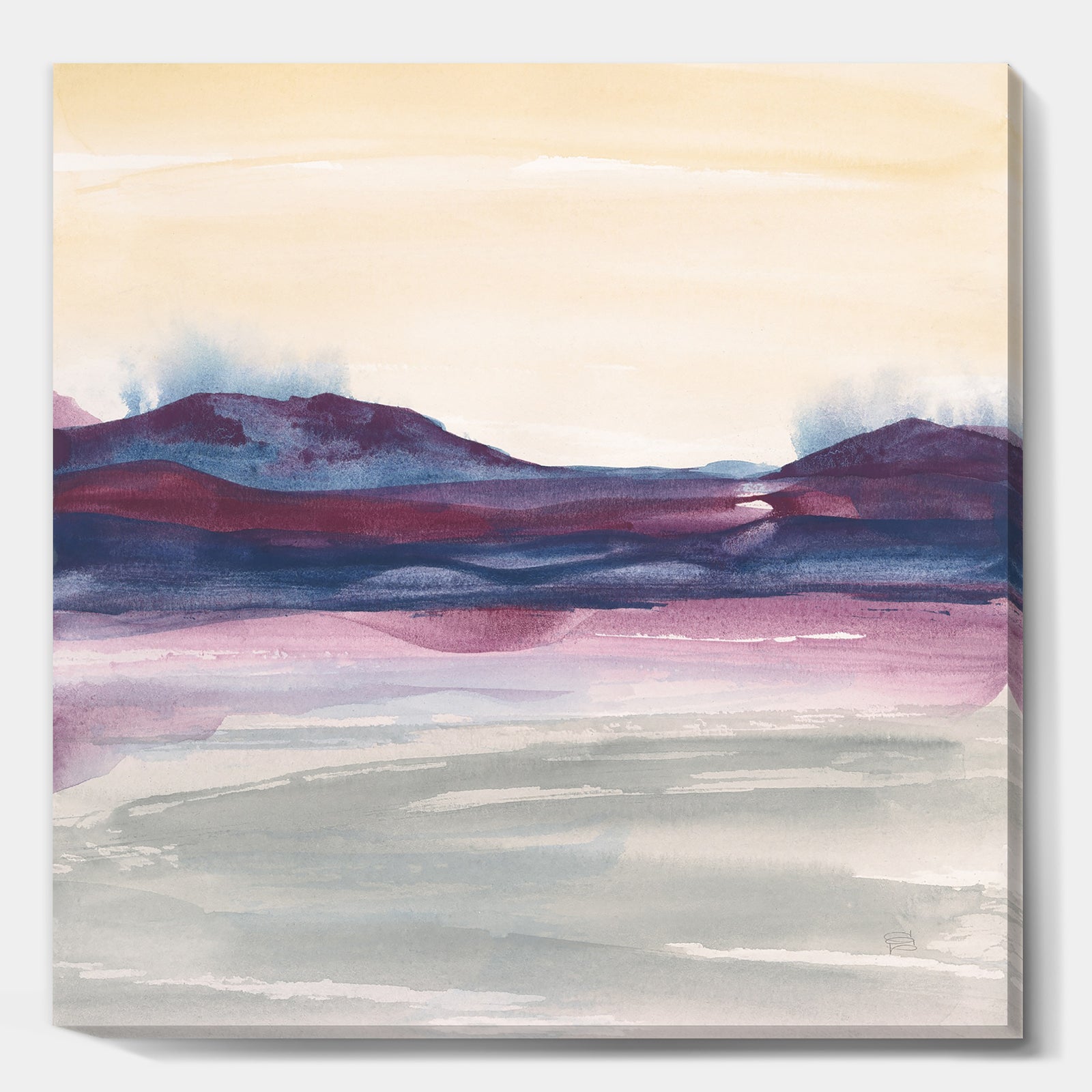 Purple Rock landscape II - Shabby Chic Gallery-wrapped Canvas