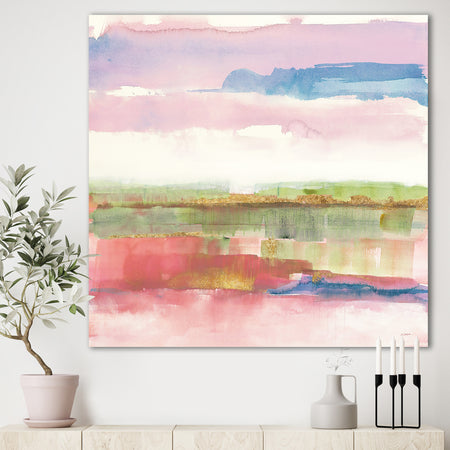 Influence of Line and Color Gold Bright - Shabby Chic Premium Canvas Wall Art
