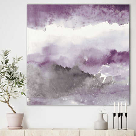 Midnight at the Lake III Amethyst and Grey - Shabby Chic Gallery-wrapped Canvas