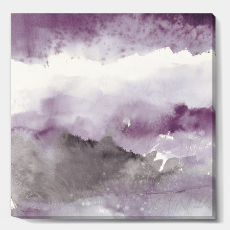 Midnight at the Lake III Amethyst and Grey - Shabby Chic Gallery-wrapped Canvas