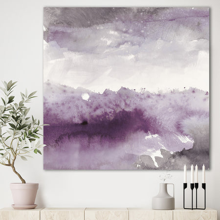 Midnight at the Lake II Amethyst and Grey - Shabby Chic Canvas Artwork