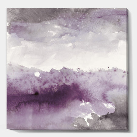 Midnight at the Lake II Amethyst and Grey - Shabby Chic Canvas Artwork