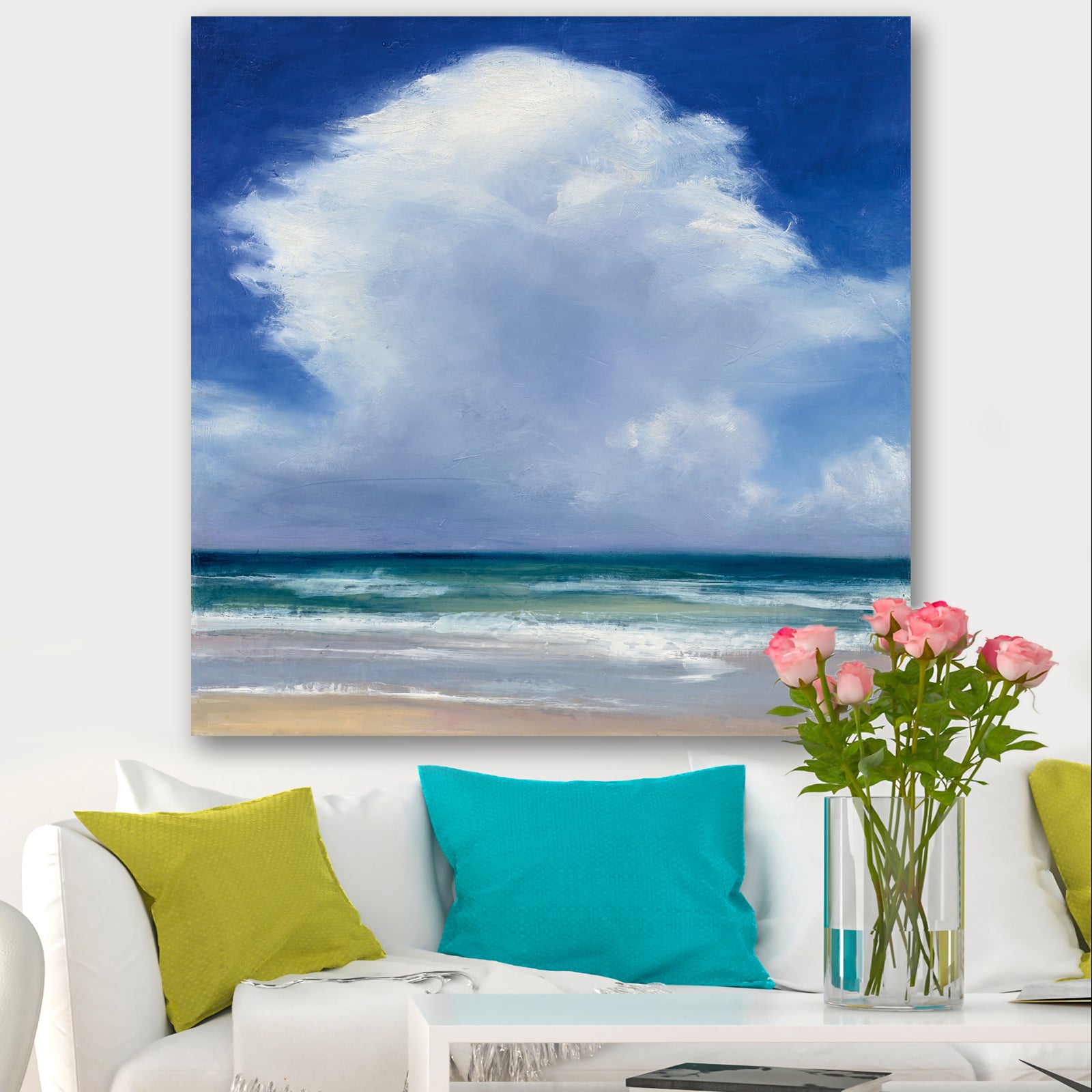 Beach Clouds II - Coastal Landscape Canvas Art