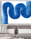 Blue Geometric S Curve - Modern Transitional Canvas Artwork