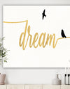 Family of Birds on Gold Words II - Cottage Canvas Artwork