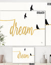 Family of Birds on Gold Words II - Cottage Canvas Artwork