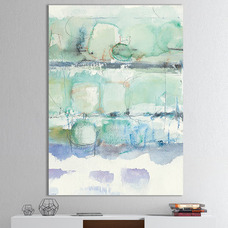 Blue Abstract Panel I - Geometric Canvas Art