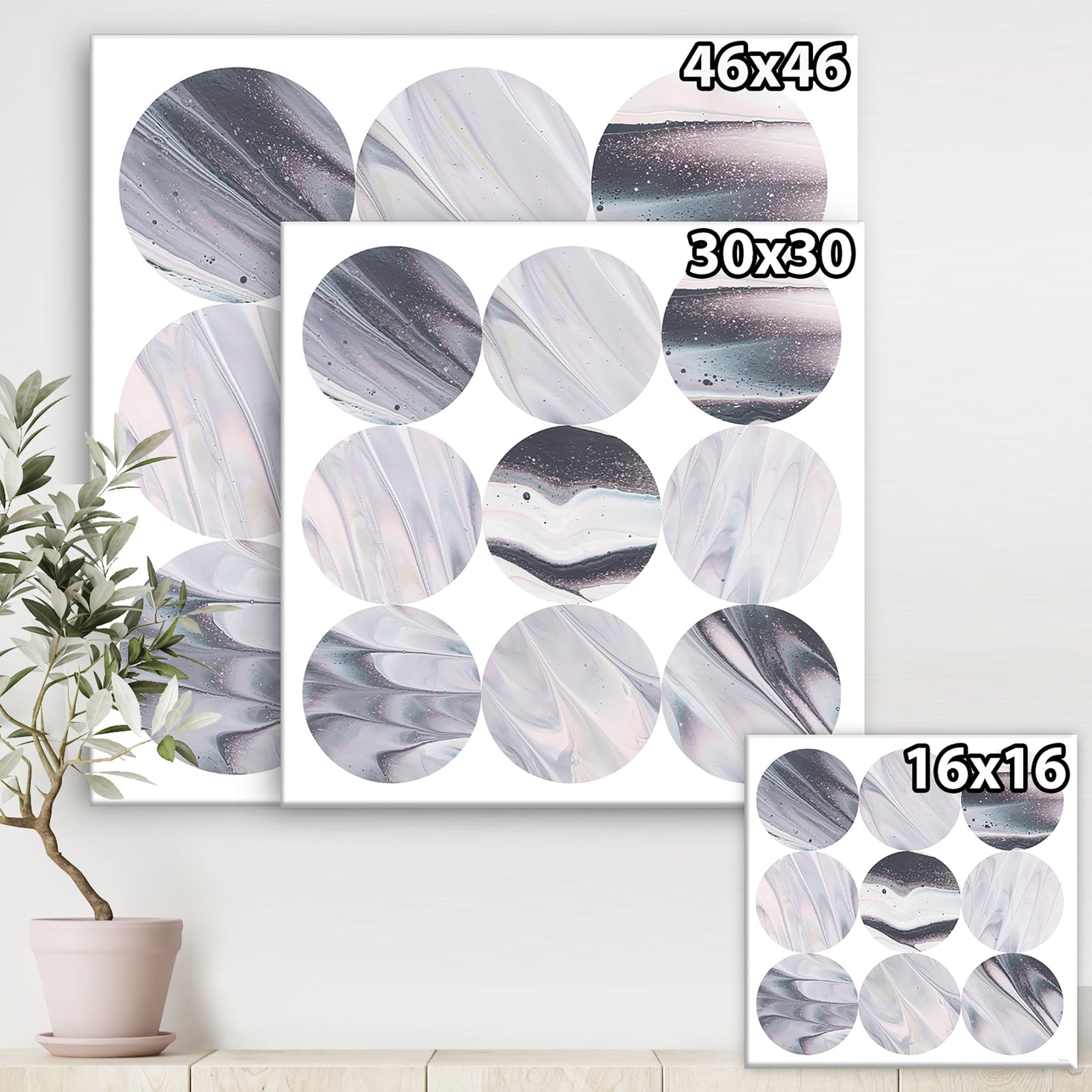 Circle Marble III - Modern Geometric Canvas Art