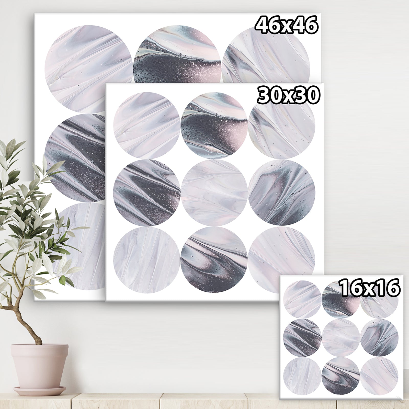 Circle Marble IV - Modern Geometric Premium Canvas Wall Art