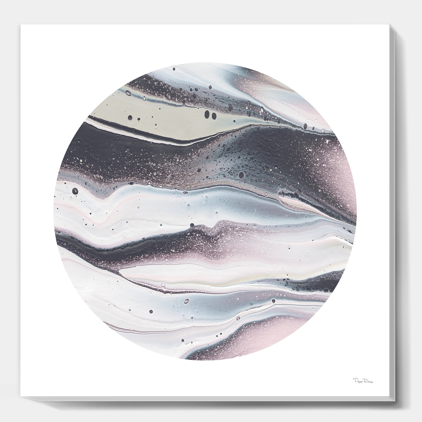 Circle Marble II - Modern Geometric Gallery-wrapped Canvas