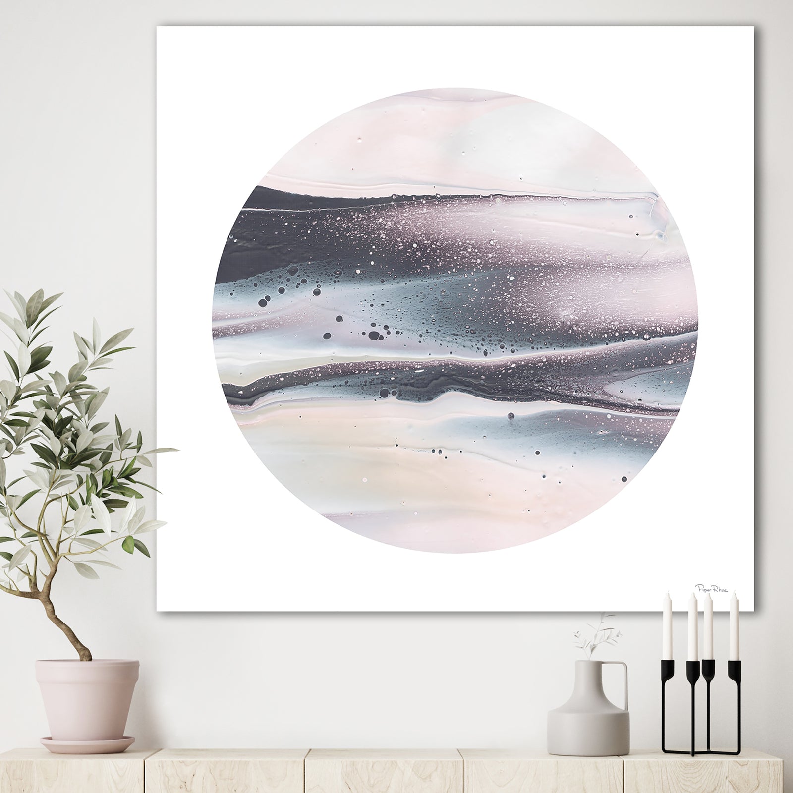 Circle Marble I - Modern Geometric Canvas Artwork