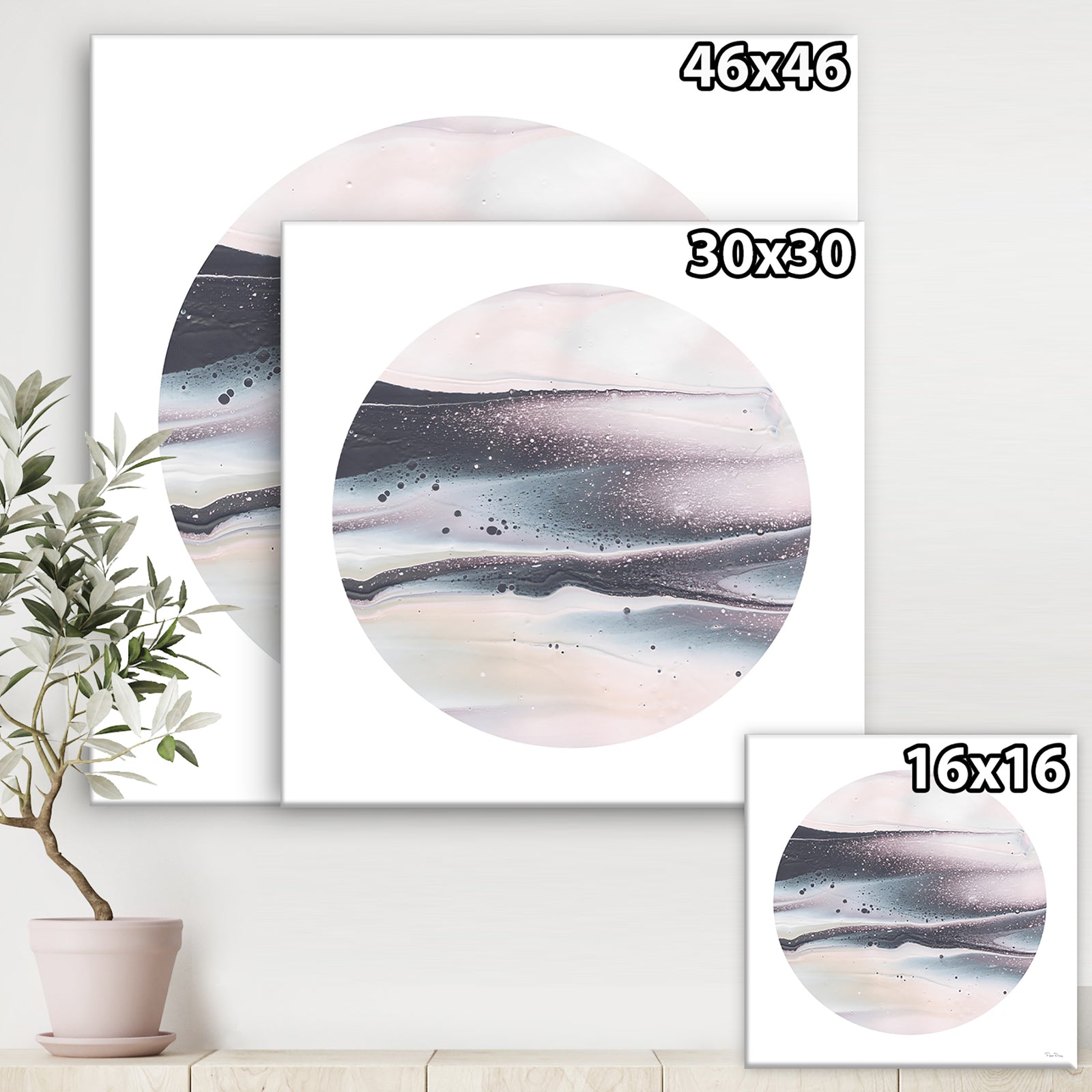 Circle Marble I - Modern Geometric Canvas Artwork