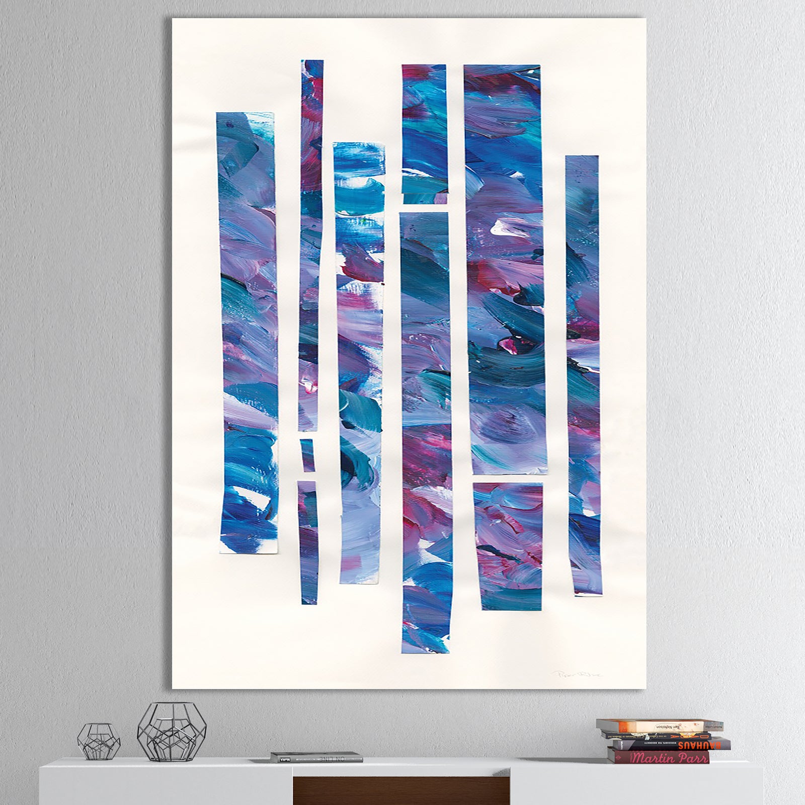 Ribbons of Jewels II - Modern Geometric Canvas Art