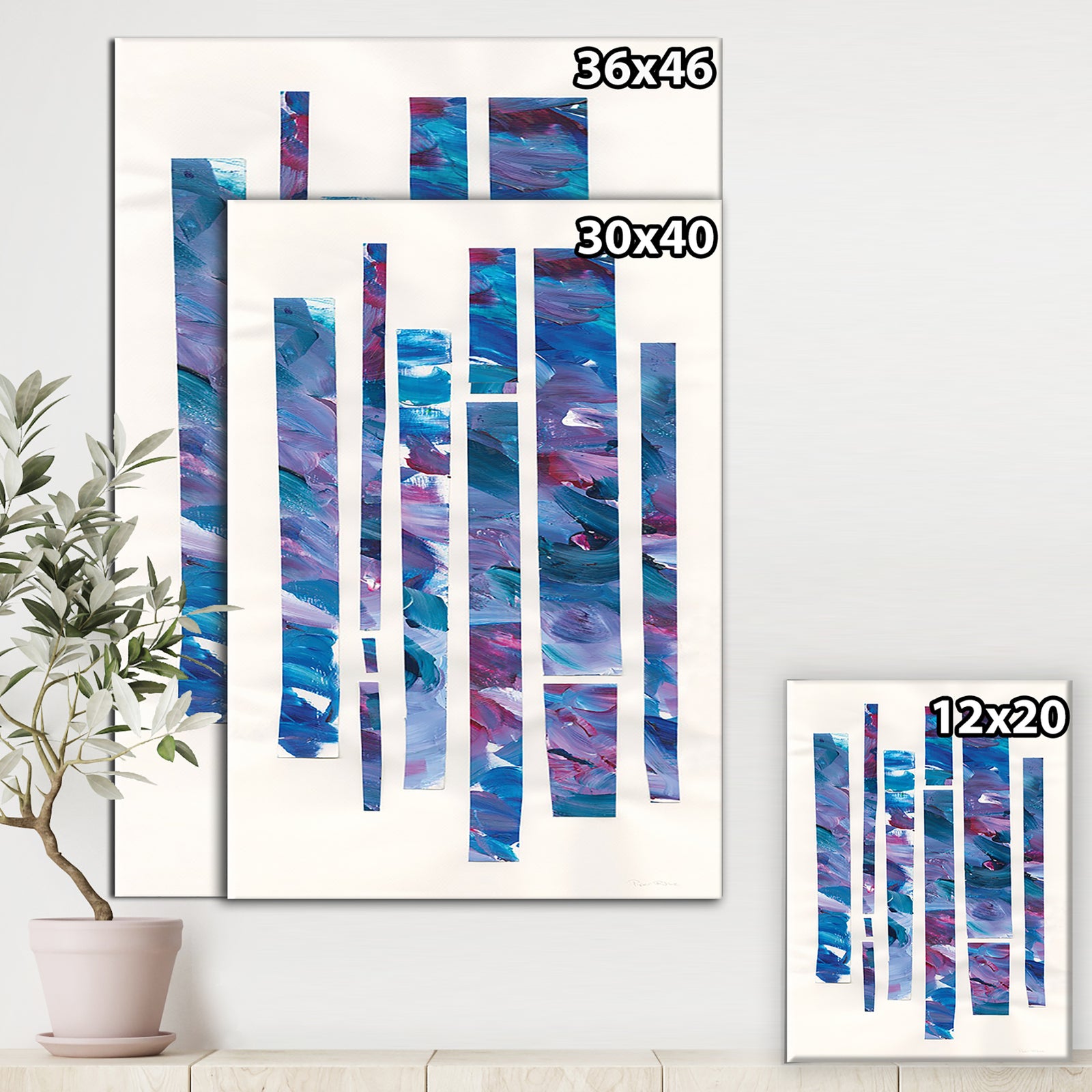 Ribbons of Jewels II - Modern Geometric Canvas Art