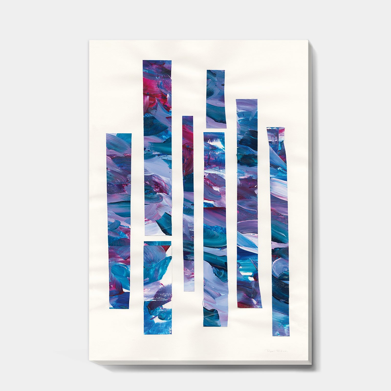 Ribbons of Jewels I - Modern Geometric Premium Canvas Wall Art