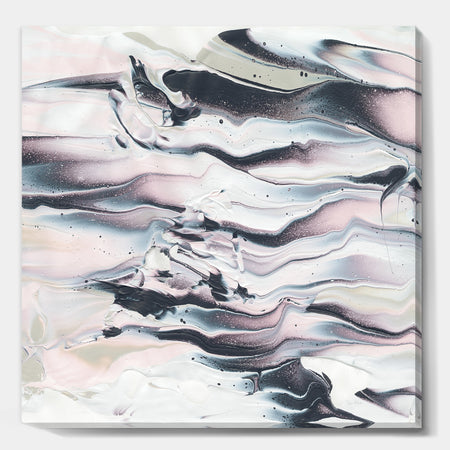 Grey Marbling V - Modern Transitional Gallery-wrapped Canvas