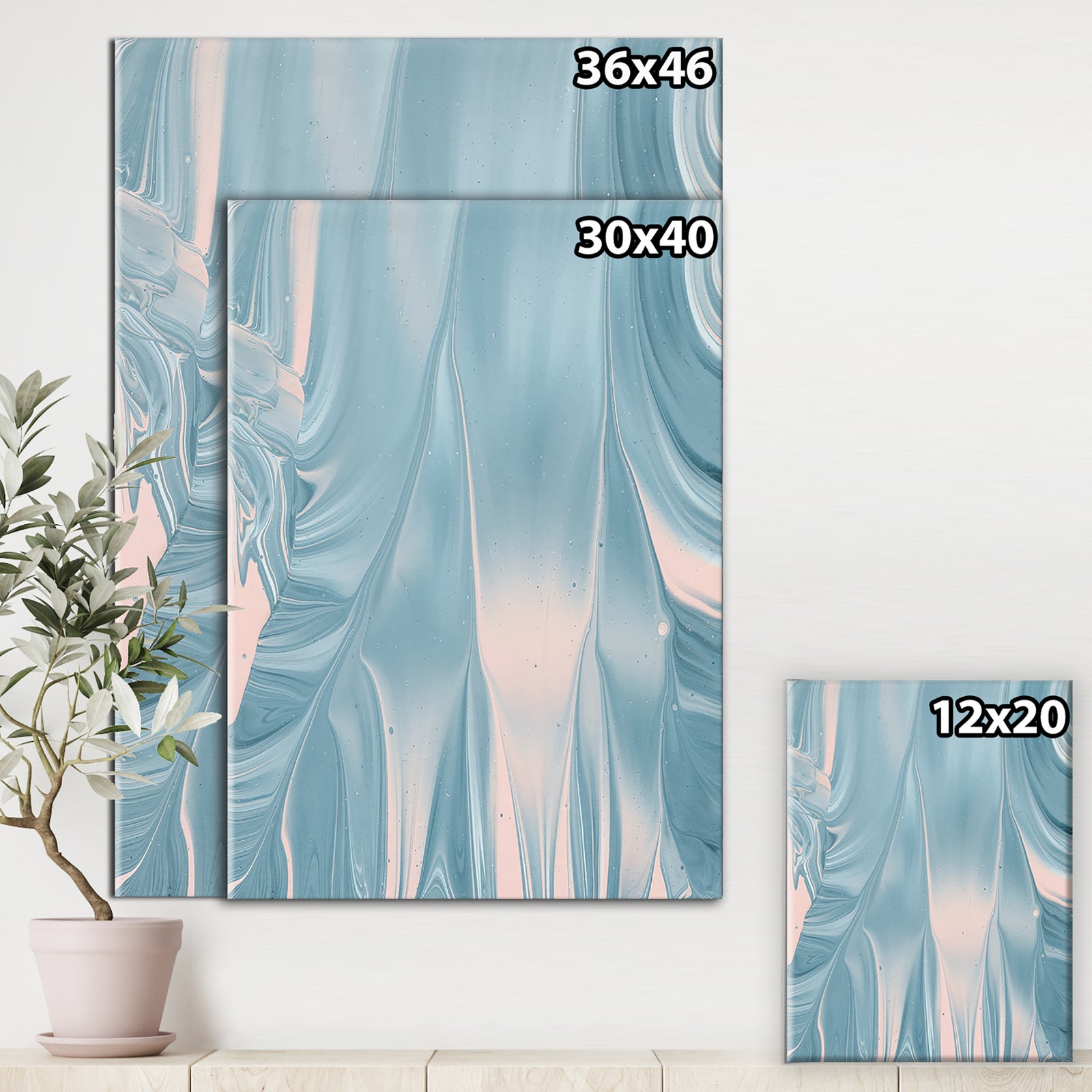 Abstract Water I - Modern Transitional Canvas Art