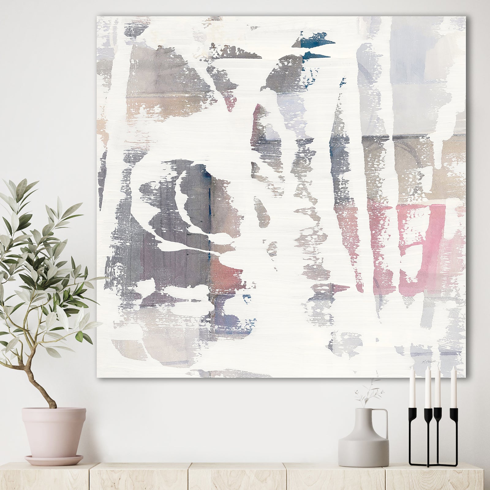 White Out Geometric - Modern & Contemporary Canvas Art