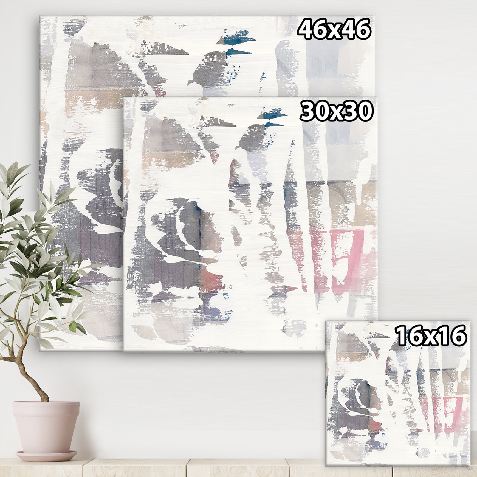 White Out Geometric - Modern & Contemporary Canvas Art