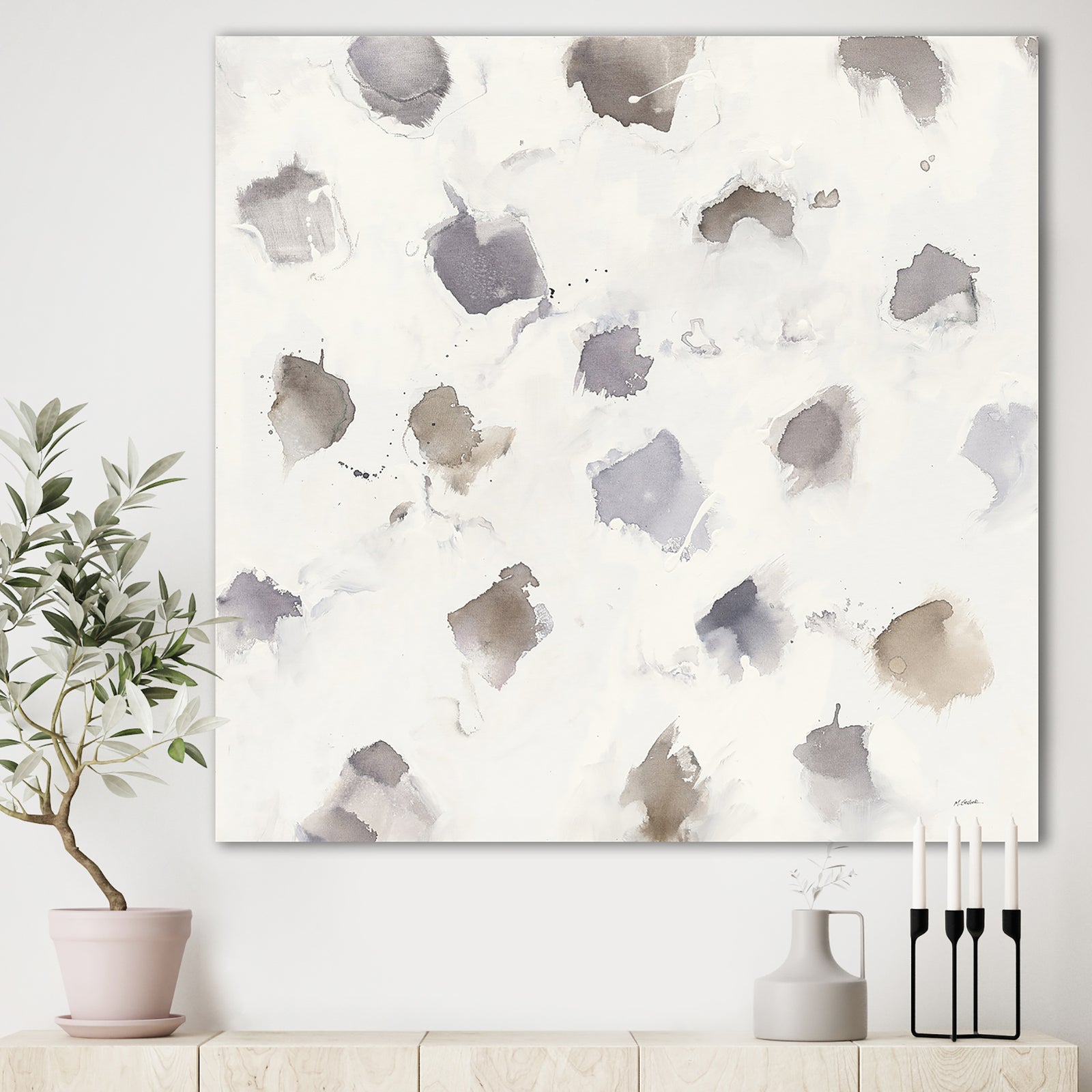 Brown Nougat - Geometric Premium Canvas Wall Art