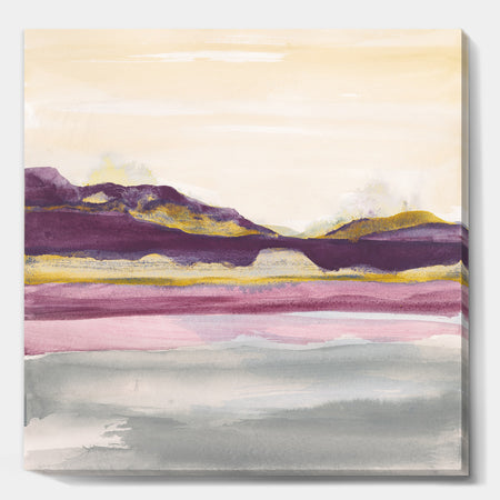 Painted Purple and Gold Landscape II - Shabby Chic Gallery-wrapped Canvas