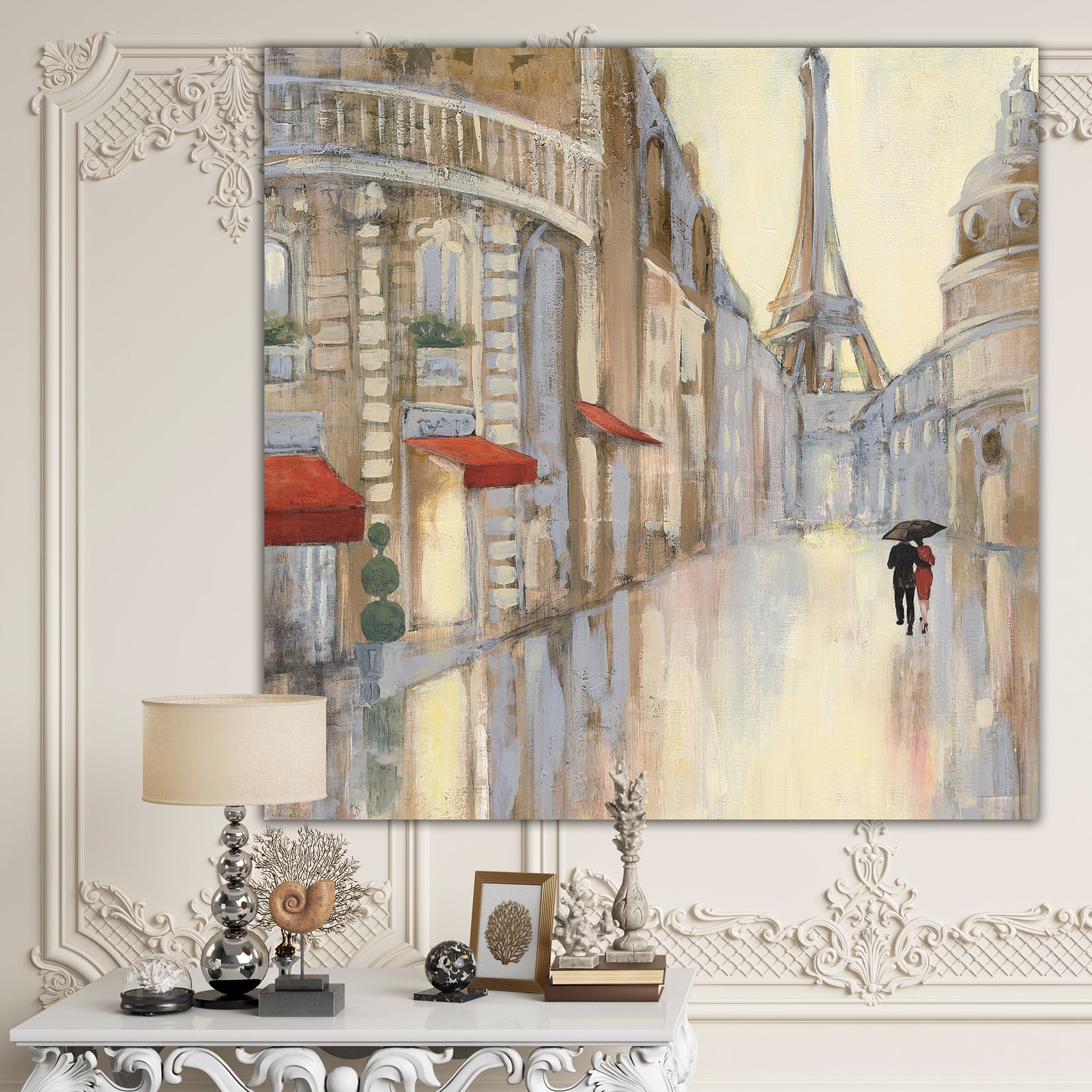 Love in Paris III - Romantic French Country Premium Canvas Wall Art