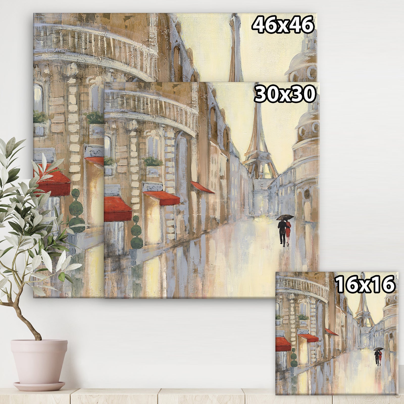Love in Paris III - Romantic French Country Premium Canvas Wall Art