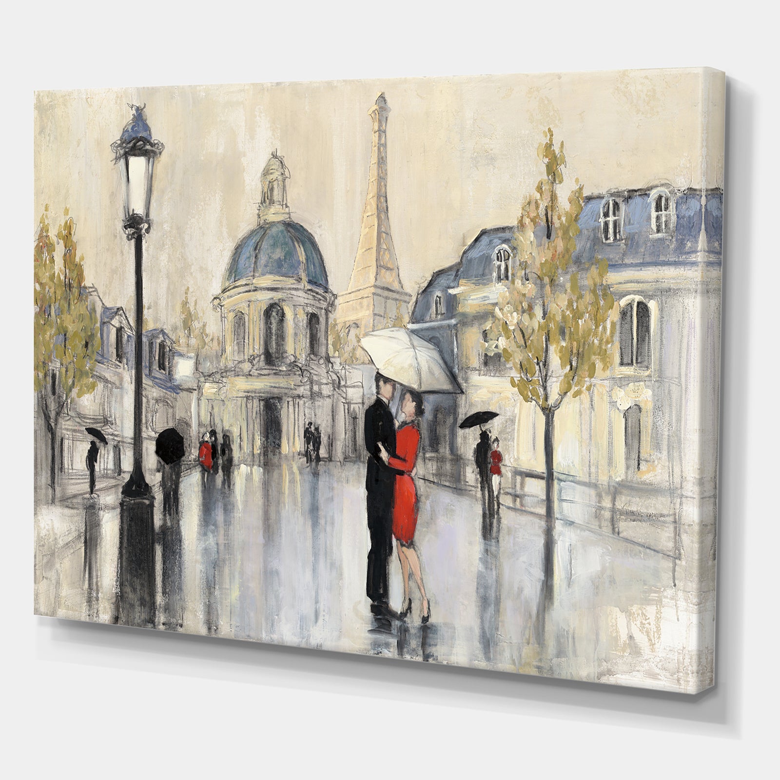 Love in Paris I - Romantic French Country Gallery-wrapped Canvas
