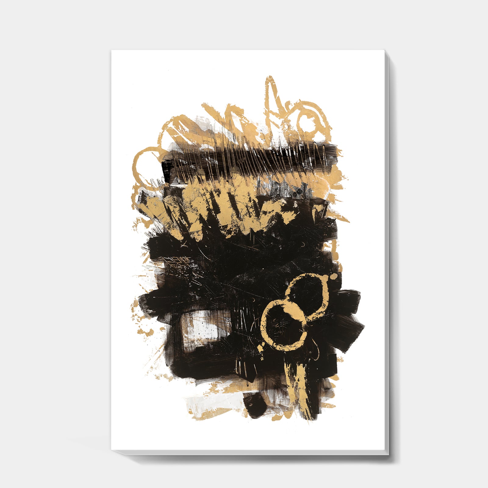Gold and Black drift II - Glam Modern Premium Canvas Wall Art