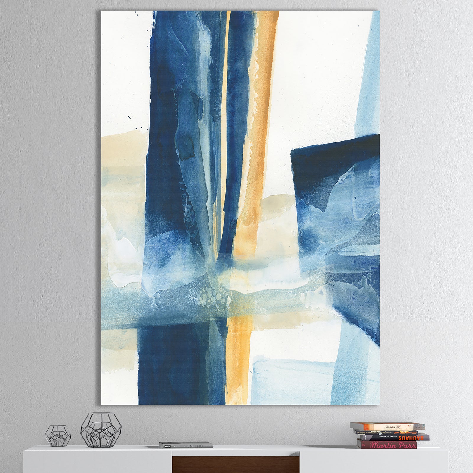 Indigo Panel IV - Glam Modern Gallery-wrapped Canvas