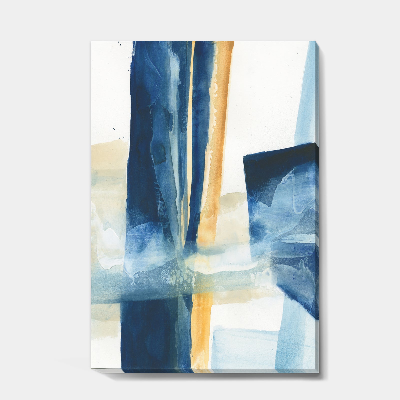 Indigo Panel IV - Glam Modern Gallery-wrapped Canvas
