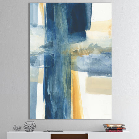 Indigo Panel VI - Glam Modern Canvas Artwork