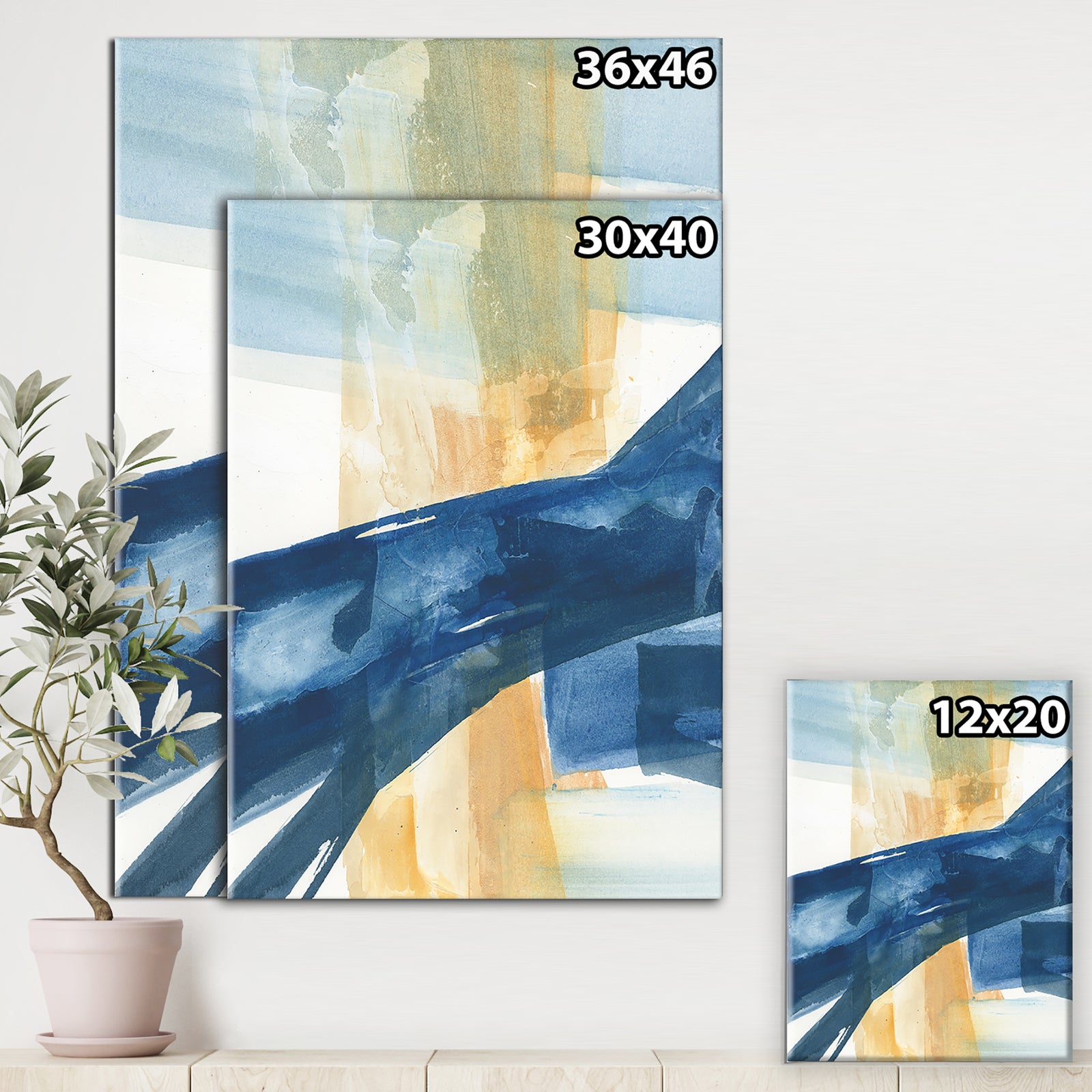 Indigo Panel III - Glam Modern Canvas Art