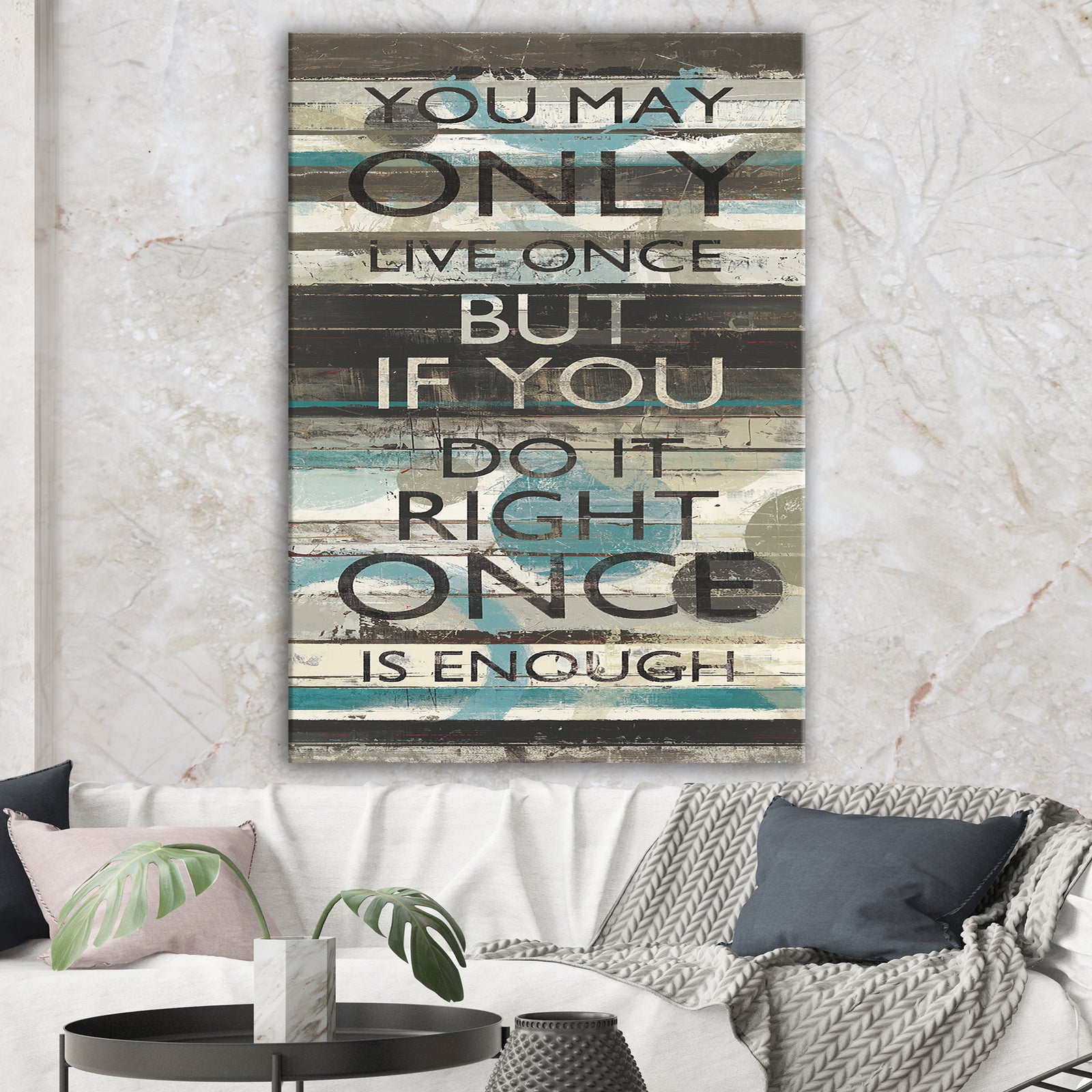 Blue Zephyr Quote I - Cottage Inspirational Canvas Artwork