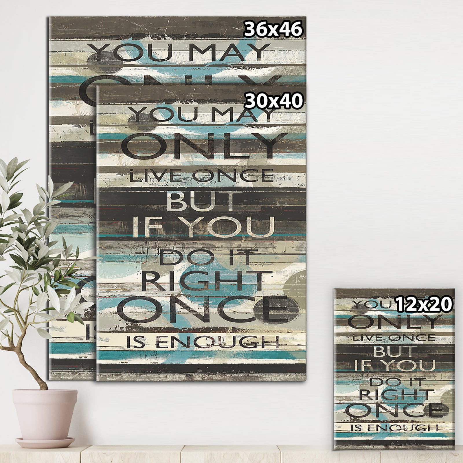 Blue Zephyr Quote I - Cottage Inspirational Canvas Artwork