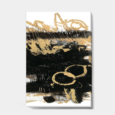 Gold and Black drift III - Modern Glam Canvas Art