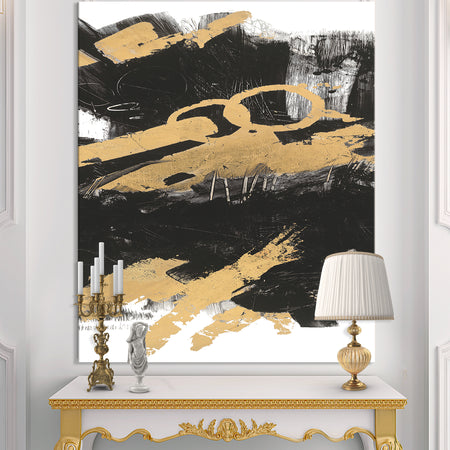 Gold and Black drift IV - Glam Premium Canvas Wall Art