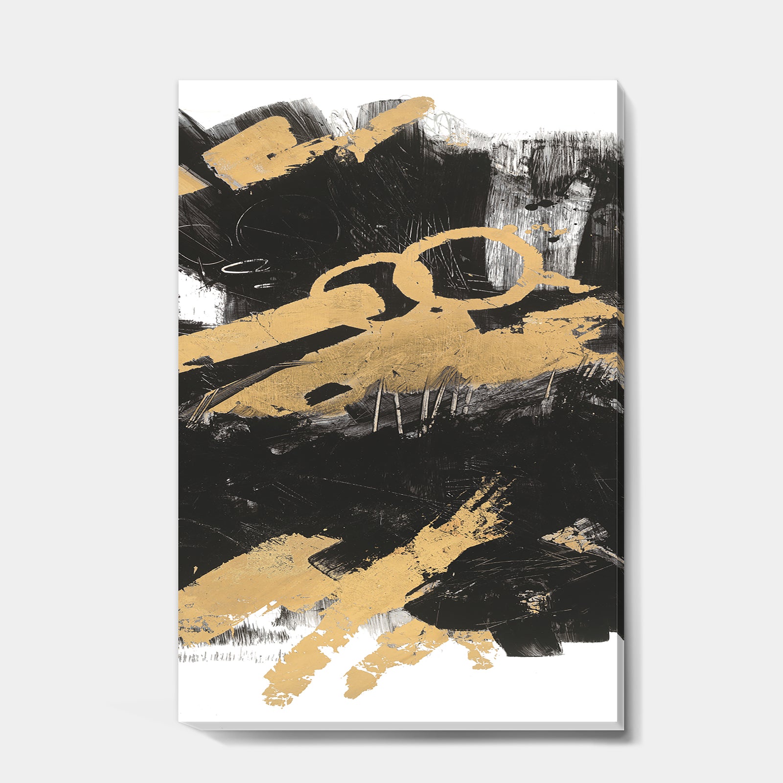 Gold and Black drift IV - Glam Premium Canvas Wall Art