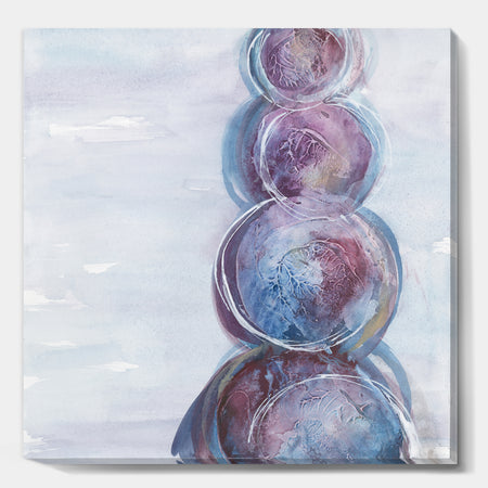 Purple Starting Over I - Modern Geometric Canvas Artwork