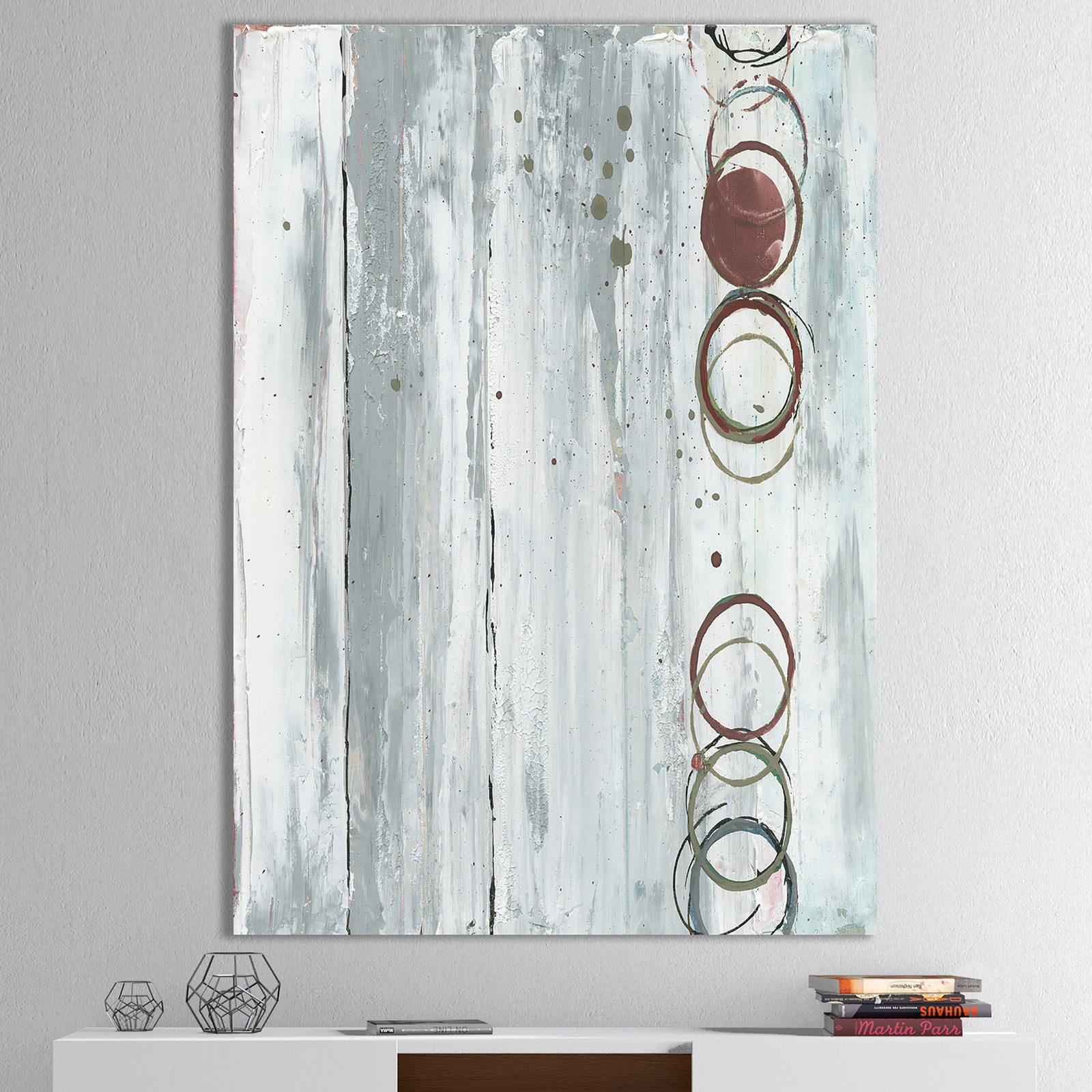 Whitewashed Chinchilla - Modern Geometric Gallery-wrapped Canvas