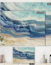 Coast Blue Sea Waves Watercolour - Modern Farmhouse Canvas Art