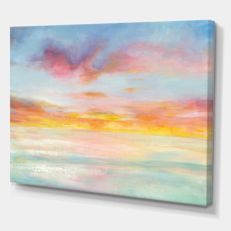 Pastel Pink And Blue Clouds - Traditional Premium Canvas Wall Art