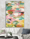 Abstract Pastel Flower Painting with Pink and Blue - Cabin & Lodge Premium Canvas Wall Art
