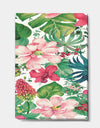 Tropical Red and Pink Flowers - Cabin & Lodge Canvas Artwork