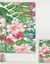 Tropical Red and Pink Flowers - Cabin & Lodge Canvas Artwork