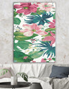 Pink Tropical Flowers - Cabin & Lodge Canvas Art