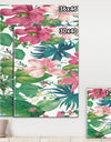 Pink Tropical Flowers - Cabin & Lodge Canvas Art