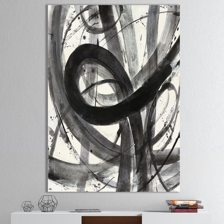Black and White Minimalistic Painting - Modern & Transitional Premium Canvas Wall Art