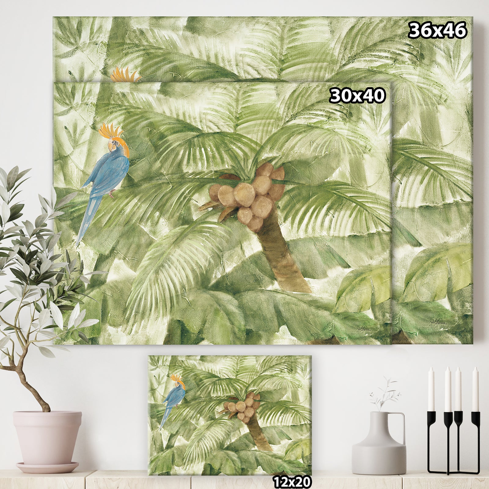 Tropical Canopy I Green - Traditional Canvas Art