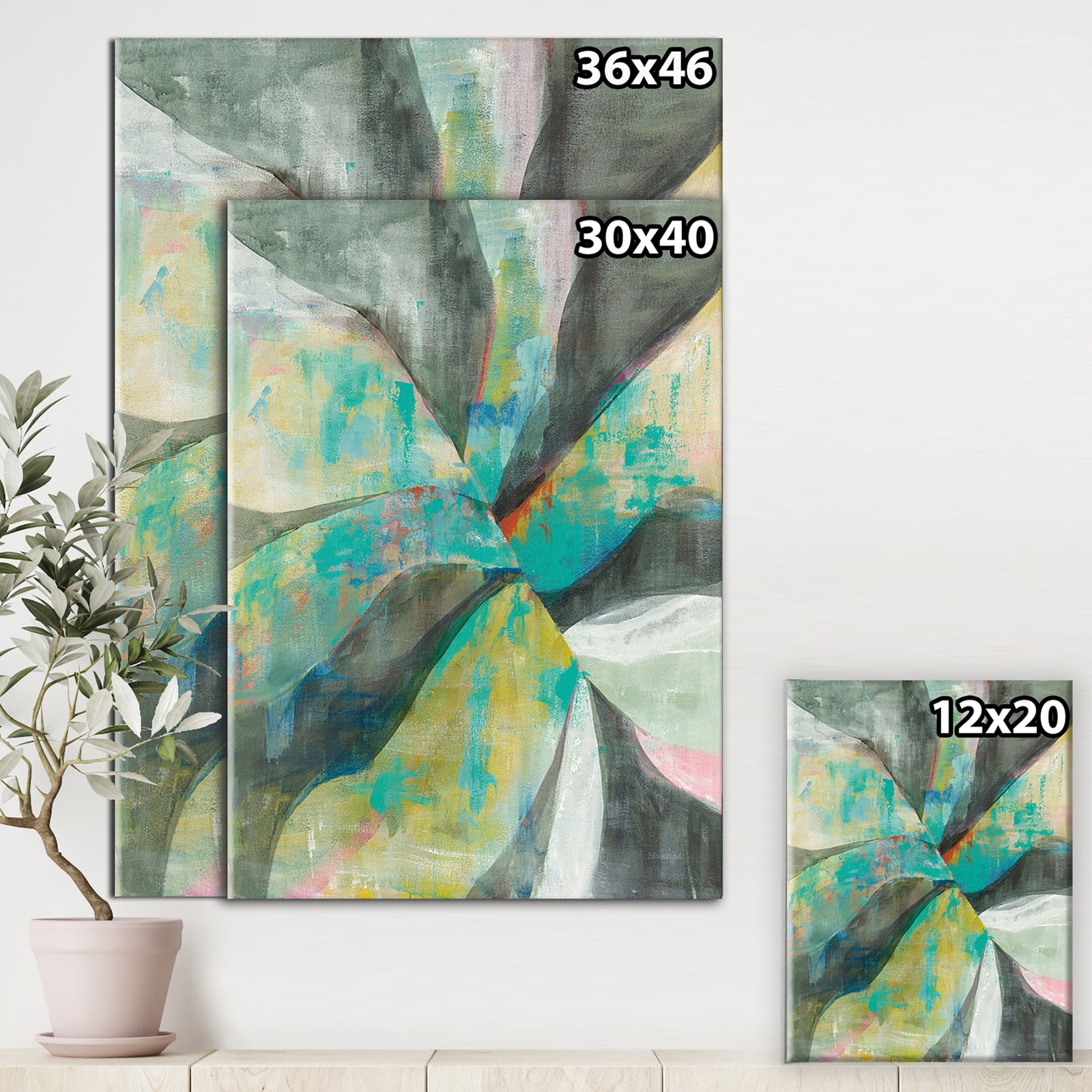 In the Valley Abstract II - Traditional Premium Canvas Wall Art